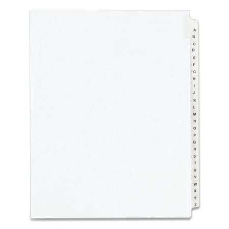 Index Divider Side Tab A-Z, White, Pk26